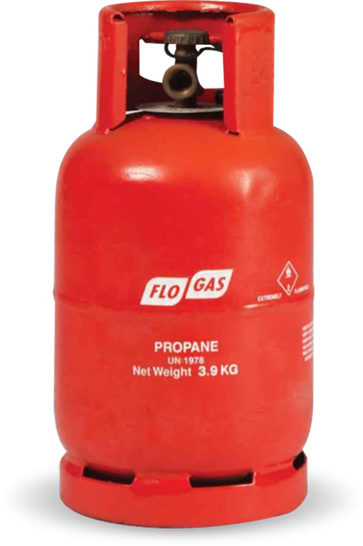 3.9kg Flo Gas propane cylinder in red